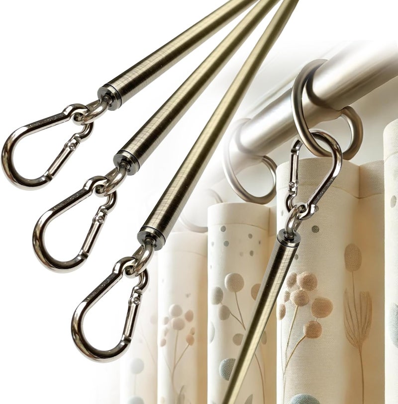 OooWow 46 inch (4 Pack) Light Bronze Iron Curtain Pull Wand - Drapery Pull Rod - Strong Curtain Pull Rod - Metal Drapery Wand - curtain wand (46in AB 4pk) - Image 1